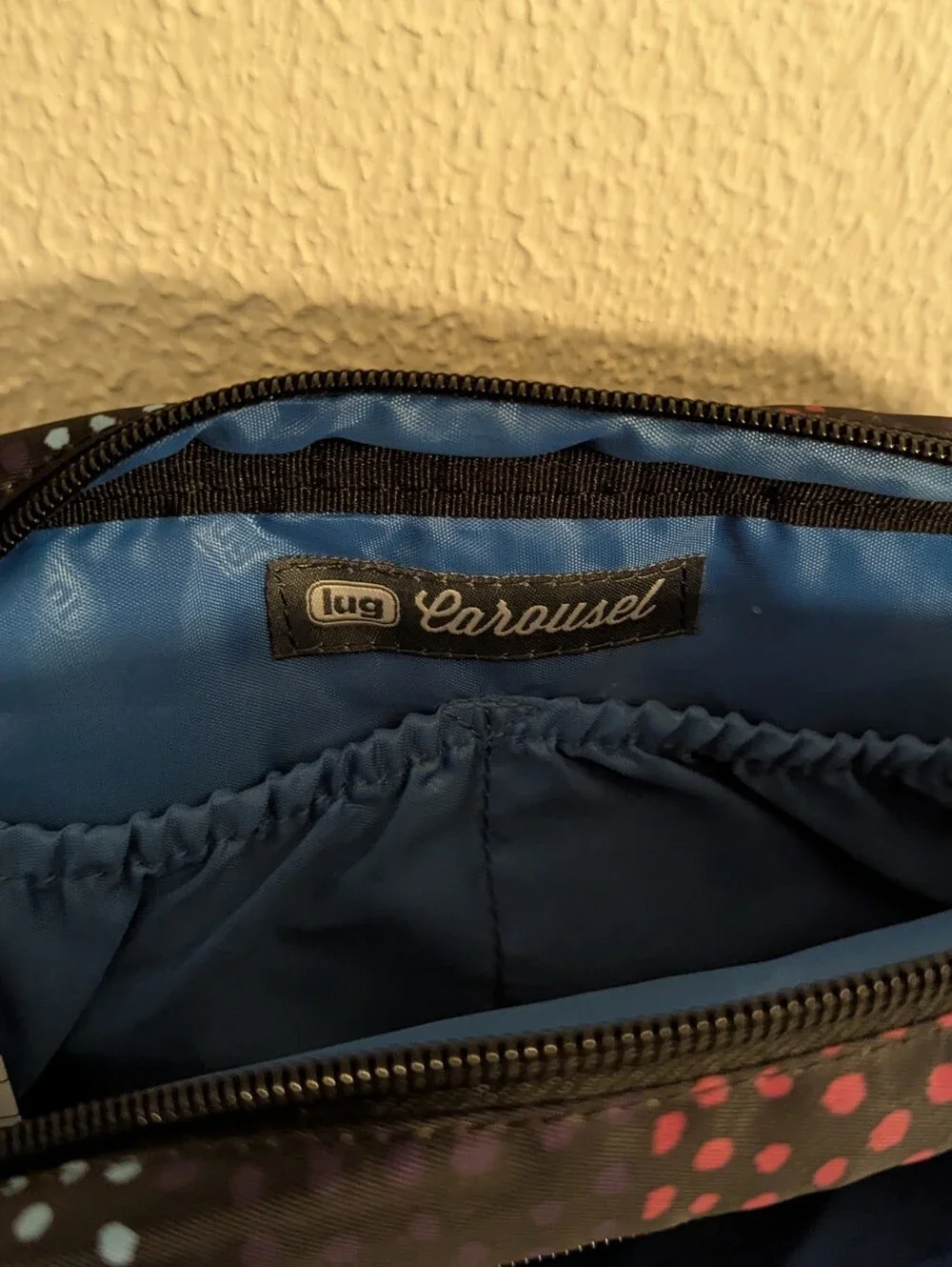 Lug Carousel Black Colorful Dots  Convertible Crossbody Belt Hip Bag Purse
